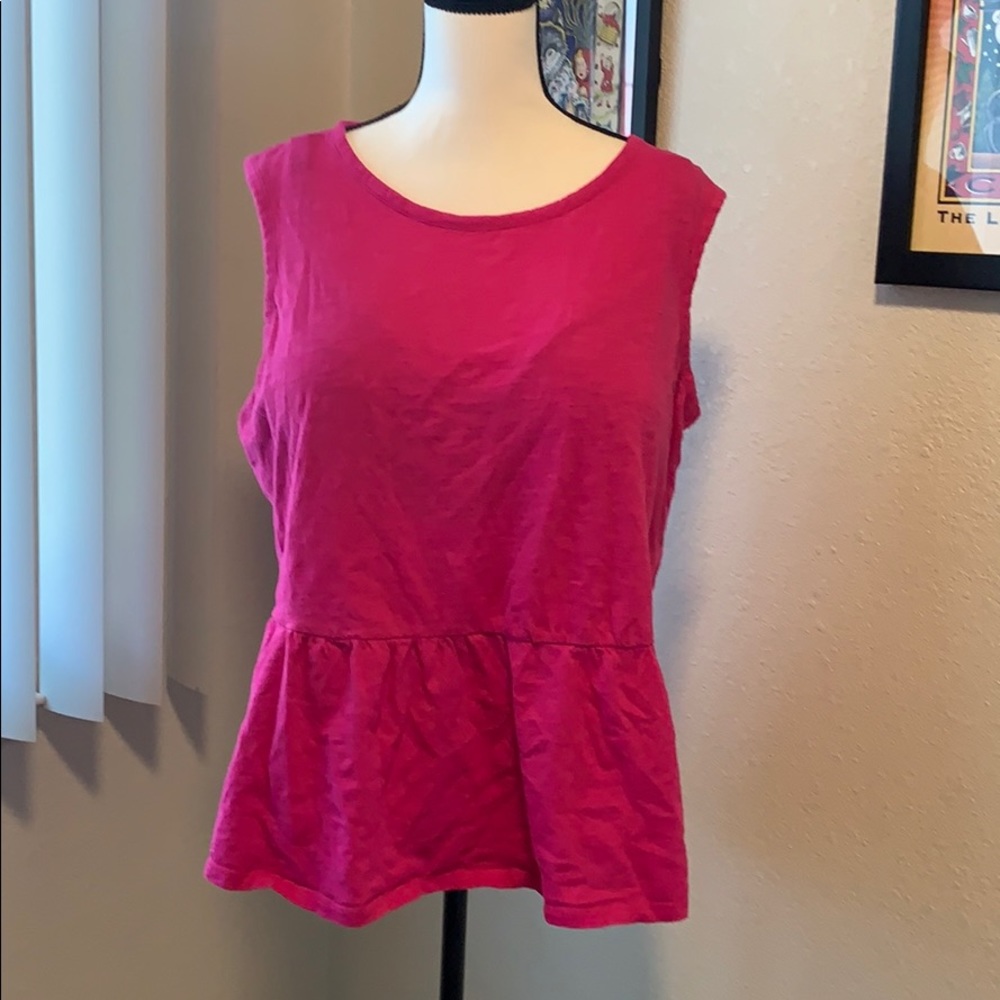Cotton peplum tank top